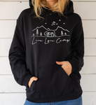 Live Love Camp Camping Women's Black Fleece hoodie sweatshirt