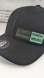 Slightly Awkward Kinda Weird Teal Leather Patch Trucker Hat - Unique Style Statement