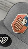 American Spirit Trucker Hat - Distressed Wooden Flag Patch