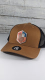 American Spirit Trucker Hat - Distressed Wooden Flag Patch