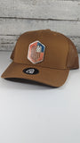 American Spirit Trucker Hat - Distressed Wooden Flag Patch