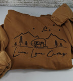 Live Love Camp Camping hoodie sweatshirt Carmel brown