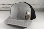 White Wooden Pineapple Leather Patch Hat