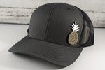 White Wooden Pineapple Leather Patch Hat