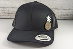 White Wooden Pineapple Leather Patch Hat