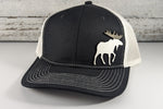 White Moose Wooden Patch Hat