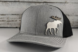 White Moose Wooden Patch Hat