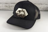 White Wooden Caps Elevated Mountain Patch