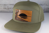 Palm Tree Beach Wooden Patch Hat