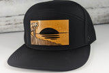 Palm Tree Beach Wooden Patch Hat