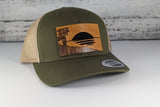 Palm Tree Beach Wooden Patch Hat