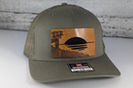 Palm Tree Beach Wooden Patch Hat