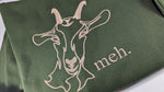 Meh Baby goat army green olive farm sweat shirt for Cross E Ranch