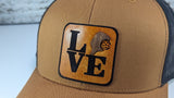 Love & Pickleball: Trucker Hat with Wooden Paddle Inlay