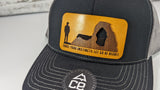 Trust your instincts let go of Regret Wood Patch Tucker Snapback Hat