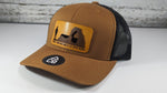 Trust your instincts let go of Regret Wood Patch Tucker Snapback Hat