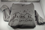 Live Love Camp Camping Stone Grey Gray Fleece Hoodie Sweatshirt