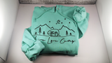 Live love camp camping mint green hoodie sweatshirt