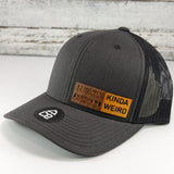 Slightly Awkward Kinda Weird Wood Patch Trucker Hat - Unique Style Statement