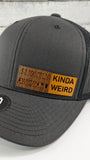 Slightly Awkward Kinda Weird Wood Patch Trucker Hat - Unique Style Statement