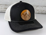 Mountain Landscape Outdoor Camping Wooden Patch Hat