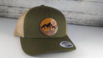 Woods and moon Landscape Wooden Patch Hat