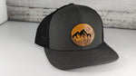 Woods and Moon Landscape Wooden Patch Pro Style Laser Perforated Hat