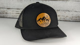 Woods and moon Landscape Wooden Patch Hat