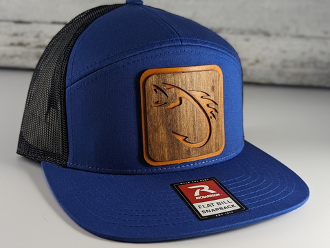 Fish Wooden Patch 7 Panel Hat