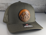 Mountain Landscape Outdoor Camping Wooden Patch Hat