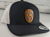 Wooden Sugar Skull Patch Hat