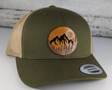 Woods and moon Landscape Wooden Patch Hat