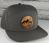 Woods and Moon Landscape Wooden Patch Pro Style Laser Perforated Hat